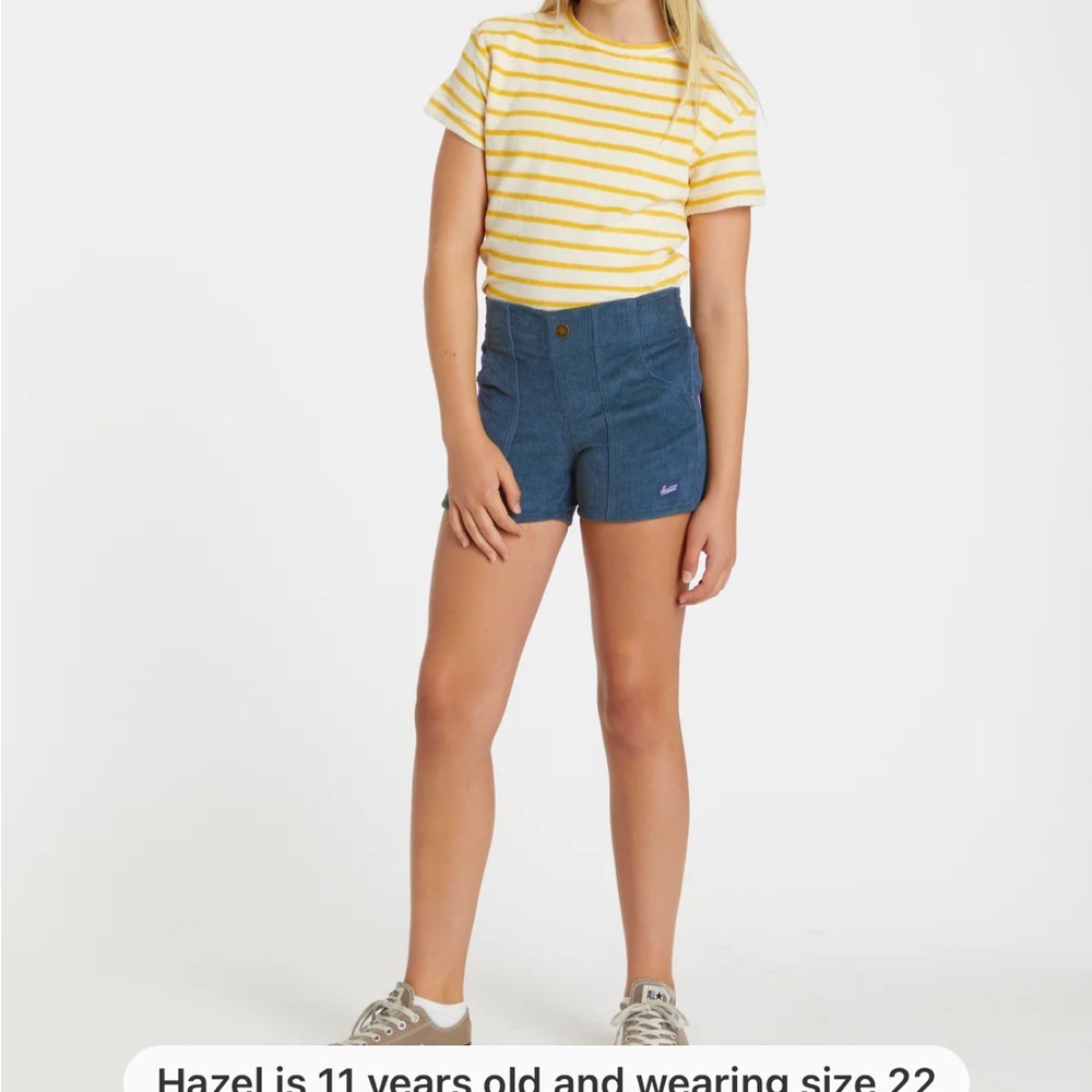 Girls Navy High-Waist Knit Shorts